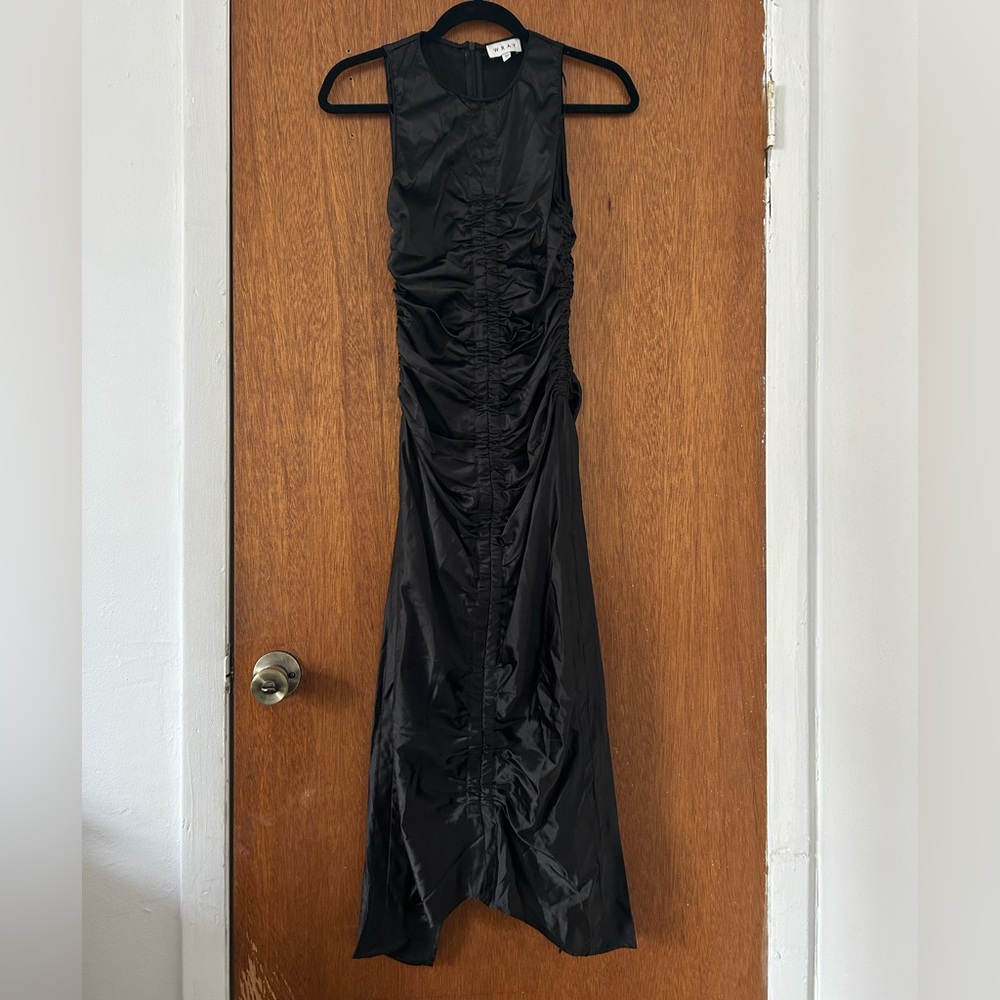 Wray Satin Ruched Front Party Dress